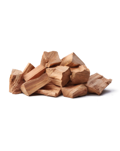 Trozos madera de manzano para ahumar