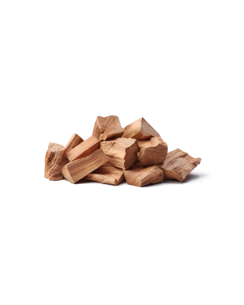 Trozos madera de manzano para ahumar