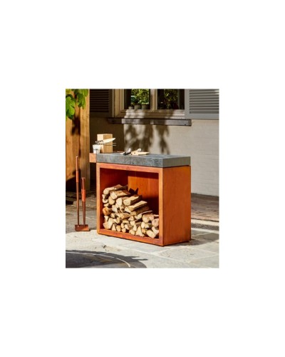 MESA DE CORTE CERÁMICA ALMACENAJE 90 OFYR BUTCHER BLOCK CORTEN