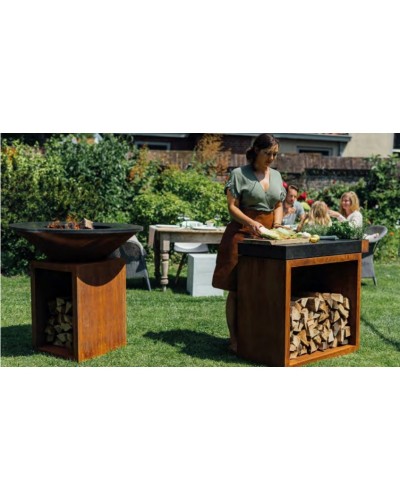 MESA DE CORTE CERÁMICA ALMACENAJE 90 OFYR BUTCHER BLOCK CORTEN