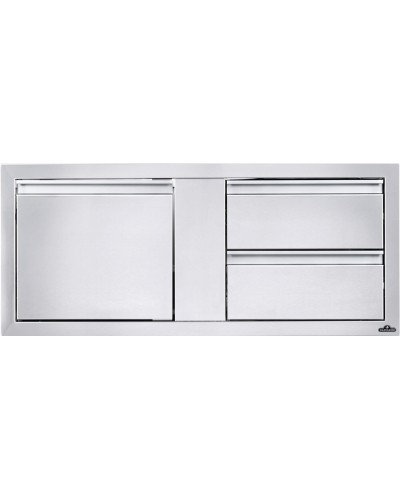 Combinación de Puerta Individual y Doble Cajón de 42" x 16"