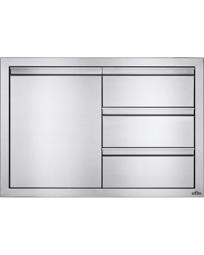 Combinación de Puerta Individual y Triple Cajón de 36" X 24" y un triple cajón