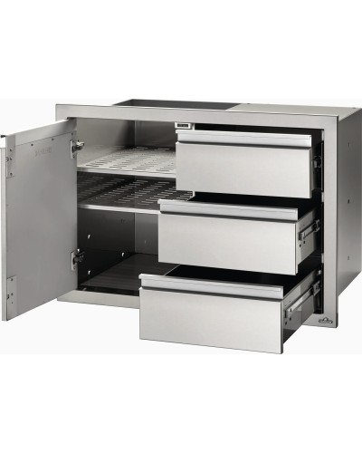 Combinación de Puerta Individual y Triple Cajón de 36" X 24" y un triple cajón