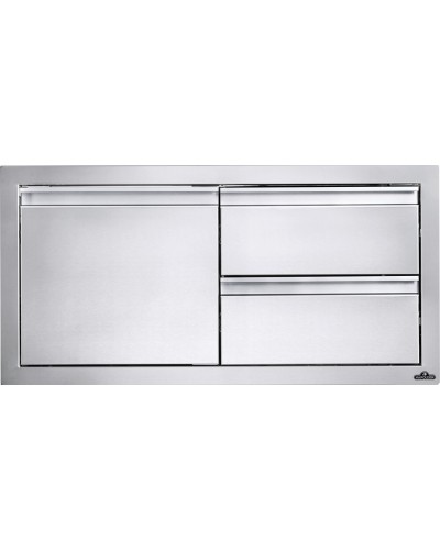 Combinación de Puerta Individual y Doble Cajón de 36" x 16"