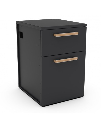 MÓDULO CT 60 CAJONES Y  PAPELERA TIRADOR DE MADERA