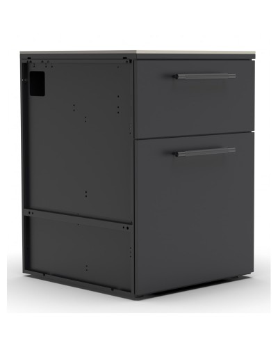 MÓDULO CT 60 CAJONES Y  PAPELERA TIRADOR DE MADERA