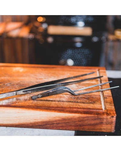 Pinza Curva YAKINIKU® de Acero Inoxidable para Shichirin y Kamado