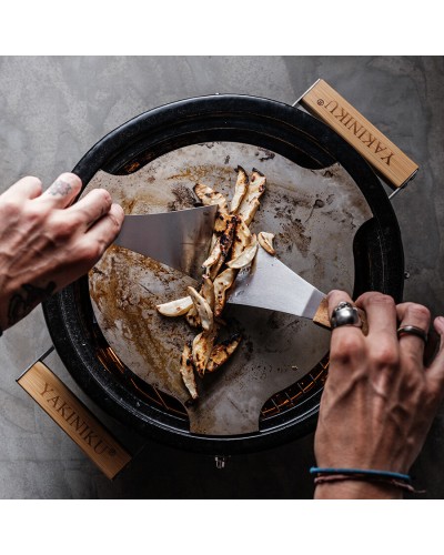 Espátulas Barbacoa YAKINIKU® Acero Inoxidable – Pack 2 con Mango de Madera