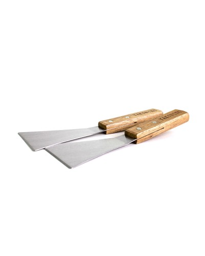 Espátulas Barbacoa YAKINIKU® Acero Inoxidable – Pack 2 con Mango de Madera