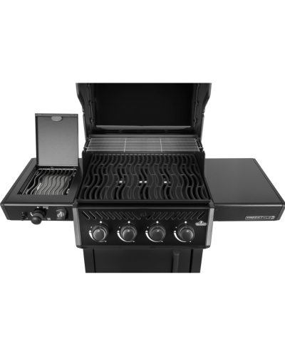 Barbacoa de gas Napoleon Freestyle™ PRO 425 negra con quemador lateral infrarrojo SIZZLE ZONE®