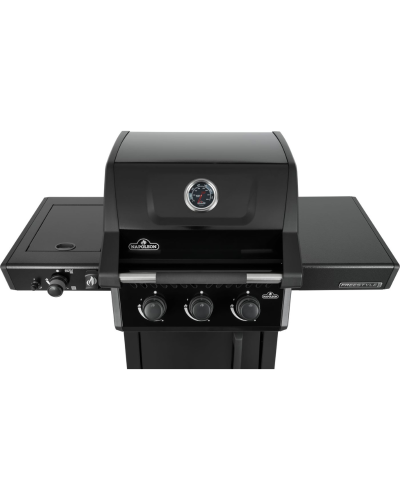 Barbacoa de gas Napoleon Freestyle™ PRO 365 negra con quemador lateral infrarrojo SIZZLE ZONE®
