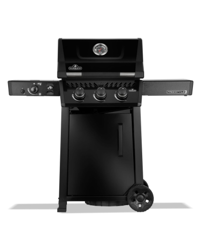 Barbacoa de gas Napoleon Freestyle™ PRO 365 negra con quemador lateral infrarrojo SIZZLE ZONE®