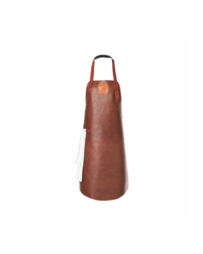 Delantal de cuero Witloft marrón coñac talla XL