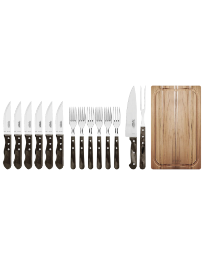 Kit para barbacoa Tramontina 15 piezas Polywood castaño con tabla de corte