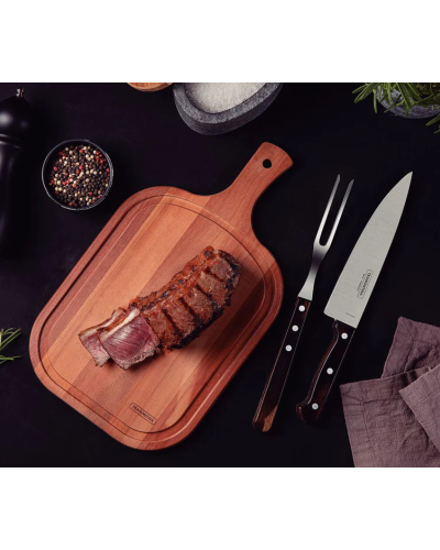 Set de utensilios para barbacoa Tramontina 3 piezas Polywood castaño