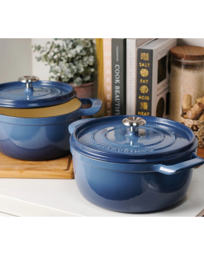 Cocotte de hierro fundido esmaltado azul 26 cm Tramontina