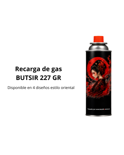 Recarga de gas Butsir cartucho B250 227 g para cabezal (4 diseños estilo oriental)