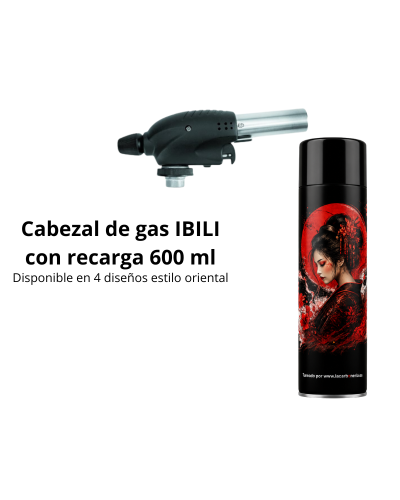 Cabezal de gas IBILI con recarga 600 ml (4 diseños estilo oriental)