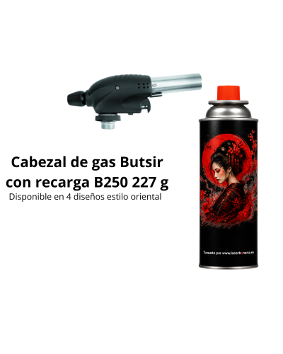 Cabezal de gas Butsir con recarga B250 227 g (4 diseños estilo oriental)
